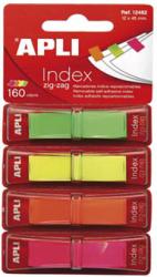 APLI INDEX POP-UP APLI 12x45 mm, 160 file/set, 4 culori neon Index plastic 45x12 mm Cu dispenser 4 (96002534)