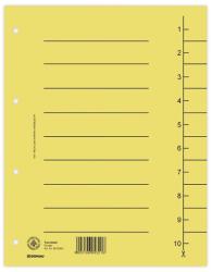 Donau Separatoare carton manila 250g/mp, 300 x 240mm, 100/set, DONAU - galben galben Separatoare carton A4 1 Numere 1-10 (DN-8610001-11)