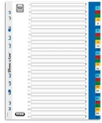 Elba Index plastic color numeric 1-31, A4 XL, 120 microni, ELBA Separatoare plastic A4 Numere 1-31 (E-100204822)
