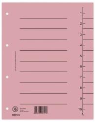 Donau Separatoare carton manila 250g/mp, 300 x 240mm, 100/set, DONAU - roz deschis roz Separatoare carton A4 1 Numere 1-10 (DN-8610001-16)