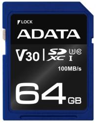 ADATA SDXC Premier Pro 64GB C10/U3/V30 ASDX64GUI3V30S-R