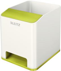 Leitz Suport instrumente de scris, LEITZ Wow cu amplificare sunet - verde metalizat/alb alb 2 compartimente Plastic Suport instrumente de scris (L-53631064)