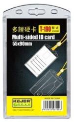 Kejea Suport dublu, PS rigid, pentru ID carduri, 55 x 90mm, vertical, 5 buc/set, KEJEA - transparent crist (KJ-T-190V)