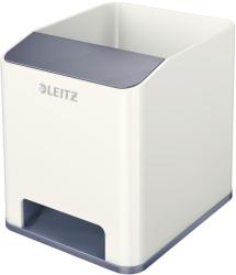 Leitz Suport instrumente de scris, LEITZ Wow cu amplificare sunet - gri/alb alb 2 compartimente Plastic Suport instrumente de scris (L-53631001)