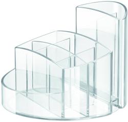 Han Suport pentru articole de birou, HAN Rondo - transparent cristal transparent Plastic Suport instrumente de scris 9 compartimente (HA-17460-23)