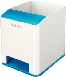 Leitz Suport instrumente de scris, LEITZ Wow cu amplificare sunet - albastru metalizat/alb alb 2 compartimente Plastic Suport instrumente de scris (L-53631036)