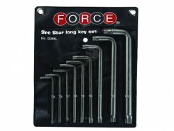 FORCE Шестограми Г-образни torx улъжени (Т20Н-Т60Н) комплект 9 бр. jn62835 force (jn62835)