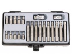 FORCE Шестограми накрайник TORX 10mm с отвор (Т10Н-Т55Н) комплект 22 бр. JN66142 FORCE (JN66142)