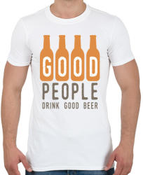 printfashion A jó emberek jó sört isznak - Férfi póló - Fehér (1060925)