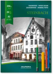 Aurora Bloc desen A3, 20 file - 250g/mp, AURORA Steinbach A3 Clasele 5-8 Caiet/Bloc desen (BL18)