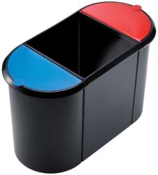 HELIT Cos plastic cu 3 separatoare (1x20l si 2x9l), pentru reziduuri, HELIT - negru/rosu/albastru (H-61035-97)