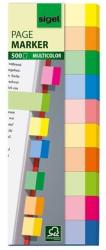 Sigel Jelölőcímke, papír, 10x50 lap, 15x50 mm, SIGEL "Multicolor", vegyes szín, 500 lap (SIHN682) (SIHN682)
