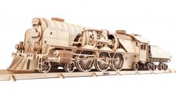 UgearsModels Tren V-Express cu aburi - Puzzle 3D Modele Mecanice (UG 4820184120853)