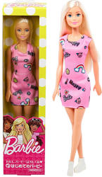 Mattel Barbie Chic divatbaba rózsaszín szivárványos ruhában (FJF13)