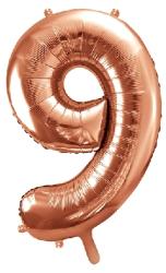  óriás szám fólia léggömb "9", rosegold