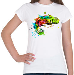 printfashion Színes kaméleon - Női póló - Fehér (1065833)