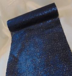 Flitteres dekoranyag (25 cm * 3 m), sötétkék-654