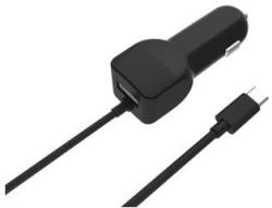 Well Alimentator USB bricheta auto cu cablu USB C 2 iesiri 2.4A negru Well (PSUP-USB-CC224BK-WL) - sogest