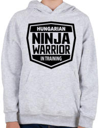 printfashion Ninja Warrior - Gyerek kapucnis pulóver - Sport szürke (1076745)