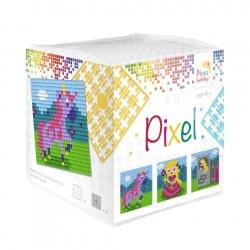 Pixelhobby Pixel szett 3 kis alaplappal 18 színnel - hercegnő - unikornis (29003)