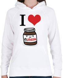 printfashion I love nutella - Női kapucnis pulóver - Fehér (1081761)