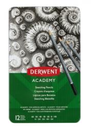 Derwent Set 12 creioane Grafit 6B-5H, calitate superioara, pentru artisti aspiranti, cutie metalica Derwent Academy 2301946 (2301946)