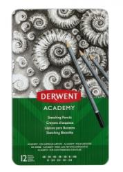 Derwent Set 12 creioane Grafit 6B-5H, calitate superioara, pentru artisti aspiranti, cutie metalica Derwent Academy 2301946 (2301946)