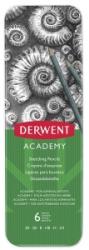 Derwent Set 6 creioane Grafit 3B-2H, cutie metalica Derwent Academy 2301945 (2301945)