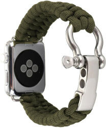 iUni Curea iUni compatibila cu Apple Watch 1/2/3/4/5/6/7, 38mm, Elastic Paracord, Rugged Nylon Rope, Green (507274)