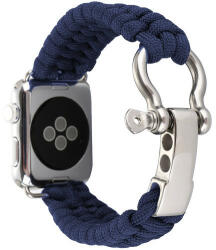 iUni Curea iUni compatibila cu Apple Watch Ultra/SE/8/7/6/5/4/3/2/1, 38mm, Elastic Paracord, Rugged Nylon Rope, Midnight Blue (507250)