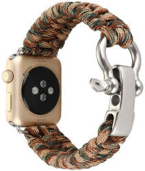 iUni Curea iUni compatibila cu Apple Watch 1/2/3/4/5/6/7, 38mm, Elastic Paracord, Rugged Nylon Rope, Brown (507335)