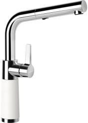 SCHOCK Schock SC-540 konyhai csaptelep Cristadur Polaris kihúzható fejjel, 2 funkciós zuhany, gránit hatás, kerámiabetét, hófehér (557120POLA)