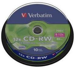 Verbatim CD-RW Verbatim 12X, 700MB, 10buc, Spindle (43480)
