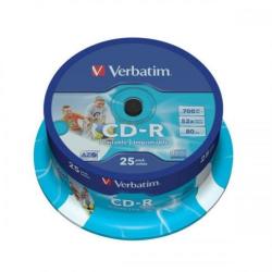 Verbatim CD-R imprimabil Verbatim AZO 52X, 700MB 25buc, Spindle (43439)