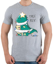 printfashion T-rex karácsonyfa - Férfi póló - Sport szürke (1091041)