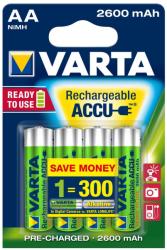 VARTA AA 2600mAh 4db Ready to Use tölthetõ elem, akkumulátor (5716101404)