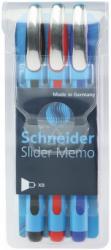 Schneider Pix SCHNEIDER Slider Memo XB, rubber grip, accesorii metalice, 3 culori/set - (N, R, A) (S-150293) - officeclass