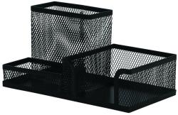 Q-Connect Organizer metalic Mesh, de birou, 3 compartimente, Q-Connect - negru (KF16572) - viamond