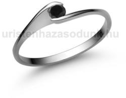  E5FBB - FEKETE GYÉMÁNT köves Fehér arany Eljegyzési gyűrű (E5FBB)