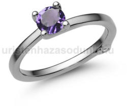  E211FM_B - AMETISZT - GYÉMÁNT köves Fehér arany Eljegyzési Gyűrű (E211FM_B)