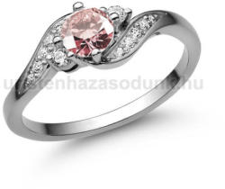  E107FZR_B - RÓZSASZÍN ZAFÍR - GYÉMÁNT köves Fehér arany Eljegyzési Gyűrű (E107FZR_B)