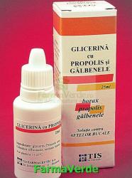 Tis Farmaceutic Glicerina Boraxata Propolis si Galbenele 25 ml TIS Farmaceutic