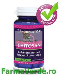 Herbagetica Chitosan 400 mg Curata Intestinul 60 capsule Herbagetica