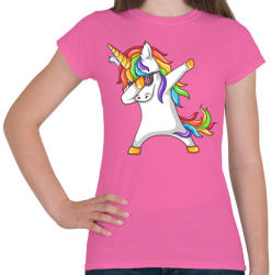 printfashion Dabbing unikornis - Női póló - Rózsaszín (1103507)