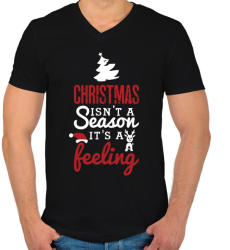 printfashion A karácsony egy érzés - Férfi V-nyakú póló - Fekete (1102906)