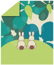 toTs Păturică bebe Sateen Rabbits toT's smarTrike Iepuraş 100% bumbac satinat verde (TO110103)