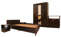 Spectral Mobila Dormitor Soft Wenge cu pat 140x200 cm