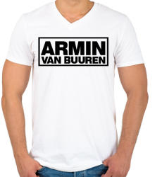 printfashion Armin Van Buuren - Férfi V-nyakú póló - Fehér (1109824)