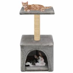 vidaXL Ansamblu pentru pisici, stâlp cu funie de sisal, gri, 55 cm (170537)