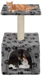 vidaXL Ansamblu pisici, stâlp funie sisal, gri, 55 cm, imprimeu lăbuțe (170538)